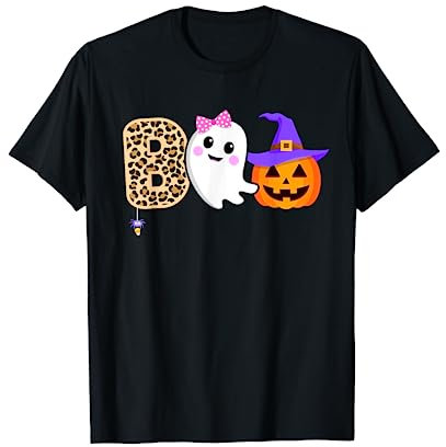 Boo Halloween Costume Strega Pipistrello Fantasma Bambini Maglietta