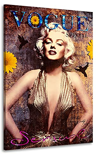 Kunstgestalten24 Leinwandbild Marilyn Monroe Vogue Wandbild Kunstdruck Wanddekoration