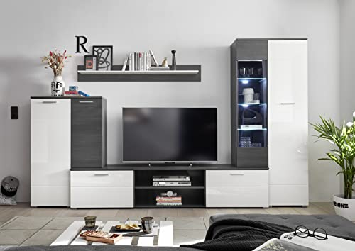 möbelando Wohnwand Anbauwand Schrankwand TV-Wand Wohnzimmerwand Mediawand Maurits I