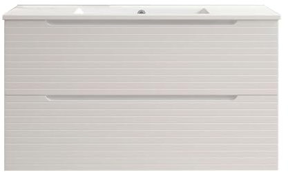 Kibath Mueble de Baño con Lavabo Boreal 60 cm 2 cajones suspendido Acabado Blanco Mate Fabricado en Madera