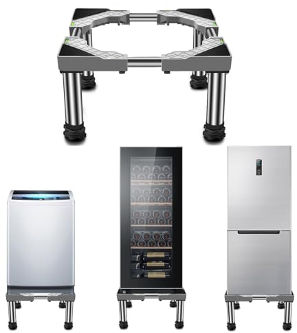 Waschmaschinensockel Sockel für kühlschrank Stand für Trockner 45-65cm verstellbare Kühlschrankfuß Maschinen Sockel Tiefkühltruhe Untergestell Erhöhung 10/15/20/25cm