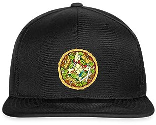 Spreadshirt Teenage Mutant Ninja Turtles Pizza Snapback Cap, One Size, Schwarz/Schwarz