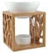 BEEMEN Shuaivibes Moderne Duftlampe Venus Teelicht mit Kerzenhalter, Aromalampe und Aromabrenner für Duftöl und Duftwachs mit Abnehmbarer Keramikschale und Holzgestell
