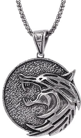 Hexer wolf halskette wolfs chain medaillon the wikinger witcher kostüm Ciri Yennefer and Geralt Schwalbe Stern and Wolf Zink Alluminiumlegierung medaillons the cosplay witcher necklace kettenanhänger