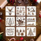 9 Stück schablone weihnachten Set, Zeichenschablonen Malschablonen Wiederverwendbar Schablonen für Zeichnen Sprühen DIY Weihnachtsdekoration