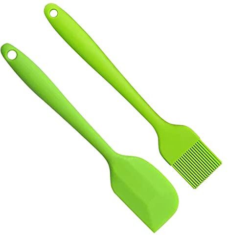 1 Pcs Food Grade Silicone Spatula and 1 Pcs Basting Pastry Brush Kitchen Silicone Food Brushes Heat Resistant Spatula Suitable for Kitchen