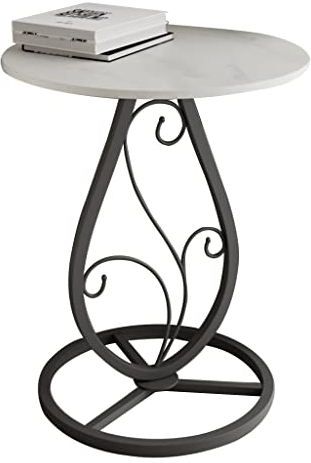KITCISSL Beistelltisch Rund Table Nachtkästchen Modern, Beistelltisch Rund Outdoor Wohnzimmer Living Style Stylischer Nachtschrank Ecktisch Nachttische für Balkon Terrasse Büro (Color : Black A)