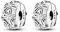 Parmuz Charm a clip per bracciale in argento sterling 925 con pavé di zirconi cubici, con chiusura a clip, distanziatore, perlina, farfalla, stella, luna, malocchio, fermaglio per donna