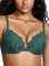 DOBREVA Reggiseno Donna Push Up in Pizzo con Ferretto Imbottito Plunge a Coppe Modellate Mezzanotte Smeraldo 4C