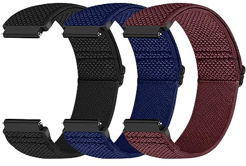 20mm Quick Release Elastic Straps Compatible with Samsung Galaxy Watch 7 6 5 4 FE 40mm 44mm 45mm/Watch 6 4 Classic 43mm 47mm 42mm 46mm/Garmin Vívoactive 6/5/3/3 Music/Amazift Active 2/Active Women Men