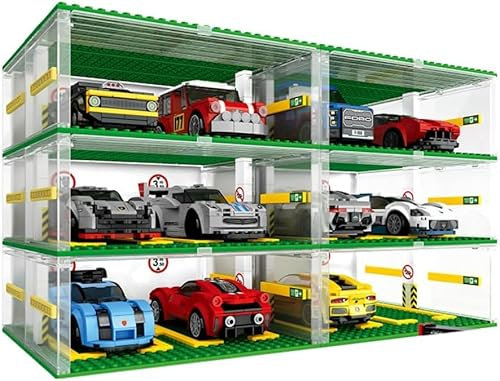 APRILA Super Maxi Garage Total avec Station Jouet de Construction-Service Complète DIY 3 Niveaux, Voiture Course Technic pour Lego Speed Champion, Carport Compatible Les Voitures (2)