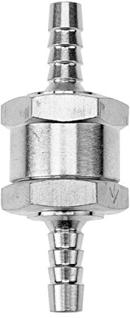 AMZLORD 1 Stück Aluminium Ein Weg Ventil Rückschlagventil 6mm Kraftstoff Rückschlagventil for Benzin Dieselöl Wasser Chrom Auto Auto Vergaser Niederdrucksystem Ersatz