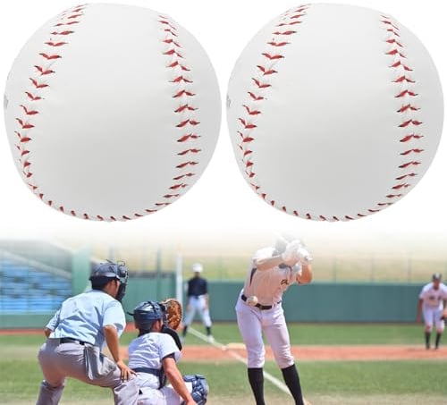 GAESHOW 2 Stück Handgenäht Baseballs, Baseball Ball, Professionelle Baseballbälle aus PU, Baseballbälle für Erwachsene und Jugendliche, professionelle Baseballspiele