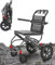 BOTOWI Aluminium-Transportrollstuhl mit breitem Sitz, 12 Räder hinten, Trolley-Design, Kompakt-Rollstuhl mit Handbremse, Ultraleichter Faltbarer Reiserollstuhl für Erwachsene/Kinder