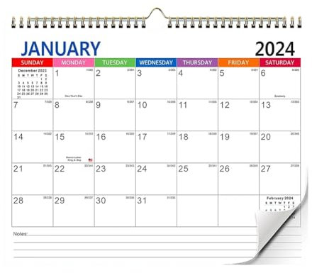FIGGRITID Kalender 2024-2025 Wandkalender, Januar 2024-2025 Kalender, 18 Monate Feiertagskalender