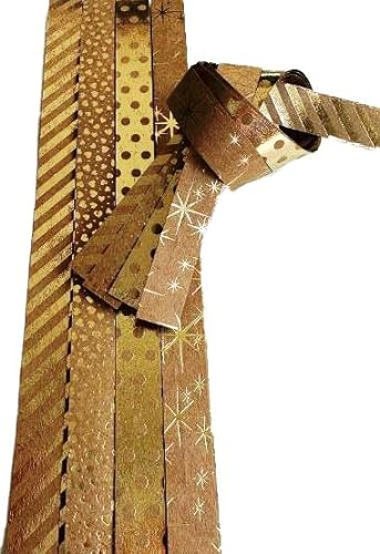 Generisch Fröbelsterne, Papierstreifen Kraftpapier/Goldfolie, 16 Streifen, 15mm x 450mm