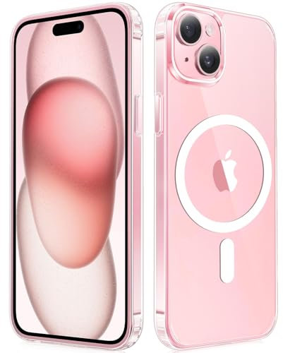 FNTCASE for iPhone 15-Plus Phone Case: Magnetic Clear Shockproof Protective | Durable Anti-Yellowing Military Grade Drop Protection Rugged Cover
