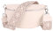 MIRROSI® Bauchtasche Damen, Echtleder, Made in Italy, Umhängetasche, Brusttasche, Crossbody Bag (1 Tasche & 2 Gurte) (Beige (KARO Beige Taupe), Mittelgroße Tasche (25x16x7cm))