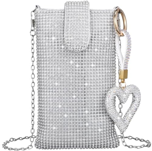 VALICLUD Umhängetasche Handytasche Silberne Taschen Für Damen Glitzernde Umhängetasche Damen-Abendtaschen Handytaschen Für Damen Umhängetasche