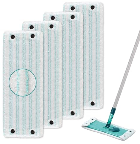 Bodenwischer Ersatzbezug, 4 Stück Wischmopp Bezug, Wischbezug 42 cm, Mikrofaser Wischmopp, 2-Faser-System für Schmutzaufnahme, Kompatibel mit Clean Twist M, für Alle Bodenarten