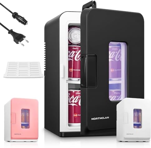 NORTHCLAN Mini Frigorífico para Habitación 15L/21 Latas, Refrigerador Eléctrico con Modo Silencioso ECO para Dormitorio/Coche