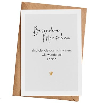 Grußkarte Karte besondere Menschen, Geschenkkarte mit Briefumschlag Geschenke Geschenkideen Frauen Geburtstag Jahrestag, Klappkarte (KT_015)