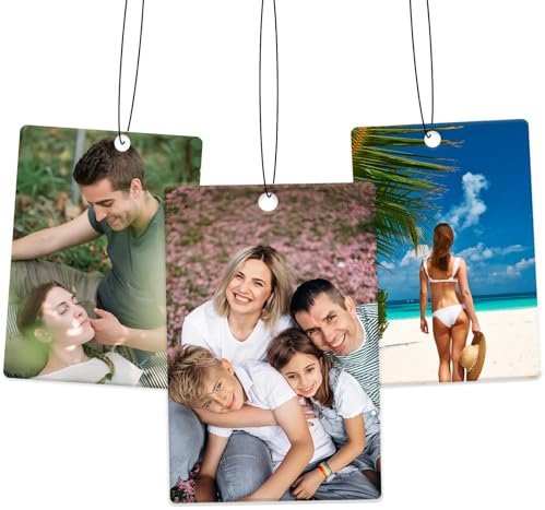 Duft Auto Personalisiert mit Text und Foto Auto Parfüm Lustig Selbst Gestalten Auto Deko Personalisierter Lufterfrischer für Auto, Zuhause, Geschenk,Familie (Rechteck)