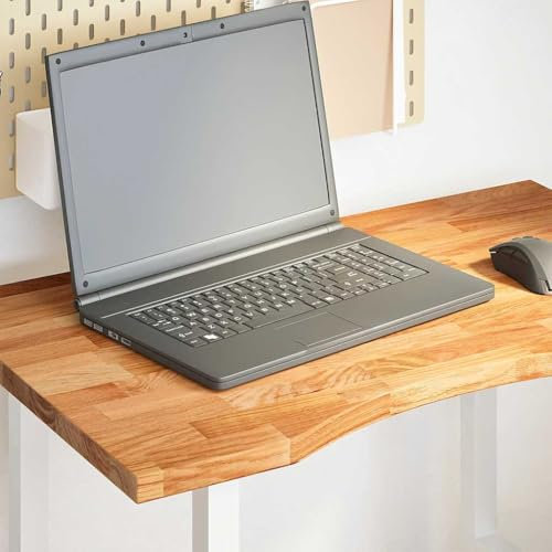 LAPOOH Schreibtischplatte Hellbraun 80x50x2,5 cm Massivholz Eiche, Tischplatte, Arbeitsplatte, Waschtischplatte, Bürotischplatte - 4009017
