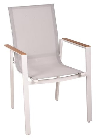 Garden Pleasure 2er Set Stapelstuhl Venice Weiß Stuhl Stühle Gartenstühle Aluminium, pulverbeschichtet Maße ca.: L60xB56xH90cm