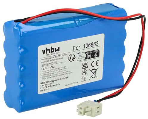 vhbw batteria compatibile con Geze Econo Drive EL, Slimdrive, Ecdrive u. Powerdrive Sliding porta elettrica scorrevole (0,9Ah, 24V, NiMH)