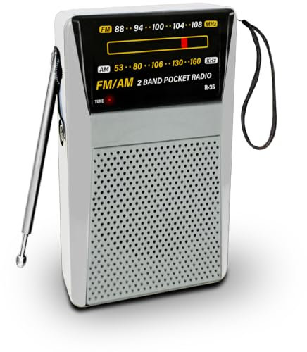 Radio Portatile Piccola, Radio AM/FM a Batteria da Tasca con Eccellente Ricezione e Jack per Cuffie, Mini Compatta Walkman per Esterni, Interni e Emergenze (argento)