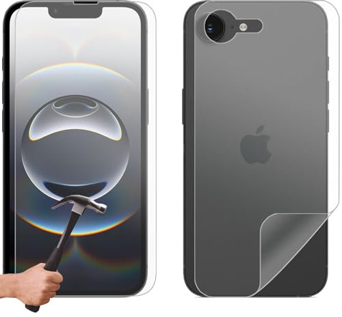 Tempered Glass/Soft Screen Protector Guard for Apple iPhone 6 7 8 Plus X XS XR SE 11 12 Mini 13 14 15 16 Plus Pro Max Front and Back Film (Tempered Glass Front + Soft Back, 16e)