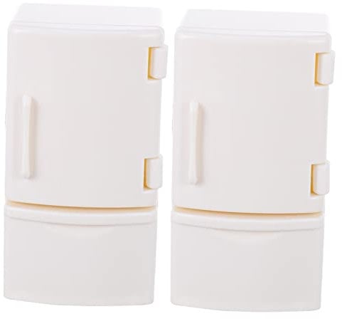 Kisangel 2 Pièces Mini-réfrigérateur Mini réfrigérateur Jouets de Mini Chambre Jouer au frigo modèle de Mini réfrigérateur Domestique Plastique Blanche