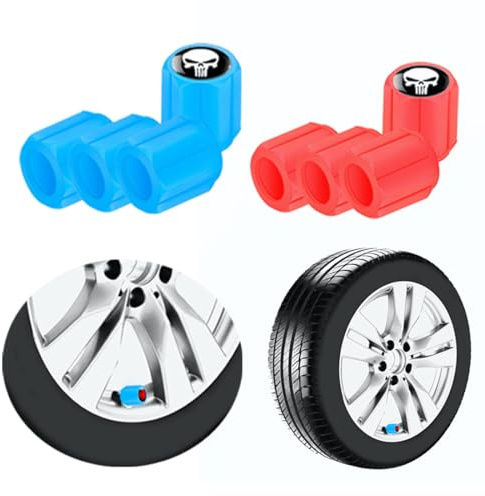 8 Stück Auto Click Valve Leuchtende Ventilkappen Auto, Universelle Fluoreszierende Reifenventilkappen, Ventilschaftabdeckung Leuchtend, Auto-Reifen Ventilabdeckung für Auto SUV Fahrrad Motorrad