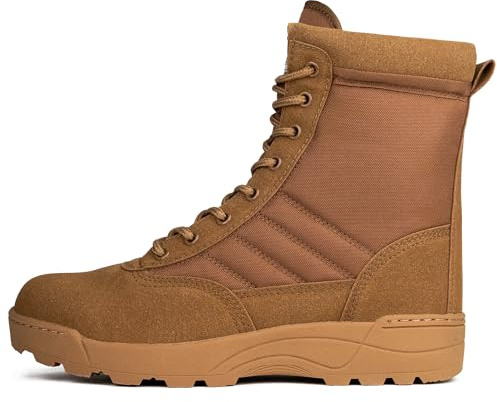 Savage Island Guardian Tactical Combat Boots – Side Zip & Lace Up Breathable Military Patrol Boots for Police, Outdoor, Cadets & Security - Coyote, UK 12