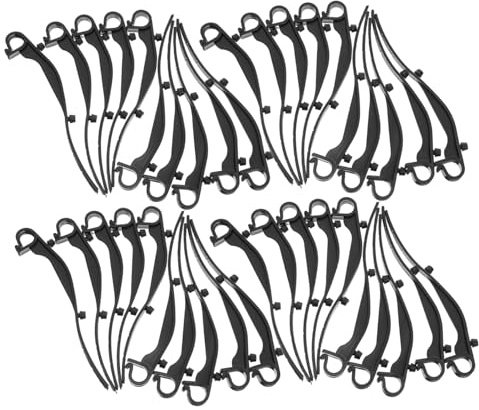 Paquet de Clips de Gouttière en Plastique Abs Noir, 50 Pcs | Crochet pour Gouttière de Toiture, Fixations de Protège-gouttière, Clips de Grille