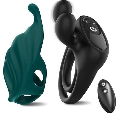 Anillo Vibradorador Pene Mujer Juguetes Eróticos Para Pareja Sexuales | Clítoris Vibrador Mando Distancia 2 en 1 Estimulador Prostata Hombre Cock Ring Fundas Para Dedos Juguete Sexual