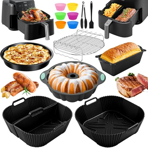 Heißluftfritteuse Zubehör für COSORI Turboblaze XXL 6L Airfryer XXL 5,5L 6,4L, Airfryer Zubehör für COSORI ICONIC Airfryer 6,2L, und Anderen 4,7-8,3L Fritteuse.