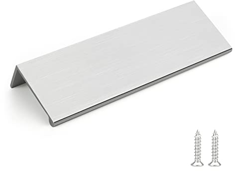 Rergy 10 Stück Möbelgriffe Silber 96mm Löcherabstand Schrankgriffe Versteckte, Küchengriffe Versteckte Griffe für Küchenschränke, Schlafzimmer, Wohnzimmer Griffleiste Aluminium
