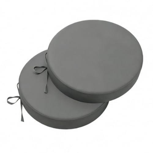 2er-Set Stuhlkissen für Draußen, 35x35 cm Sitzkissen Stuhl & Sitzkissen Gartenstuhl, Stuhlkissen Outdoor, Polster für Gartenmöbel, wetterfestes Outdoor Sitzkissen mit Bändern (35cm Kreis)