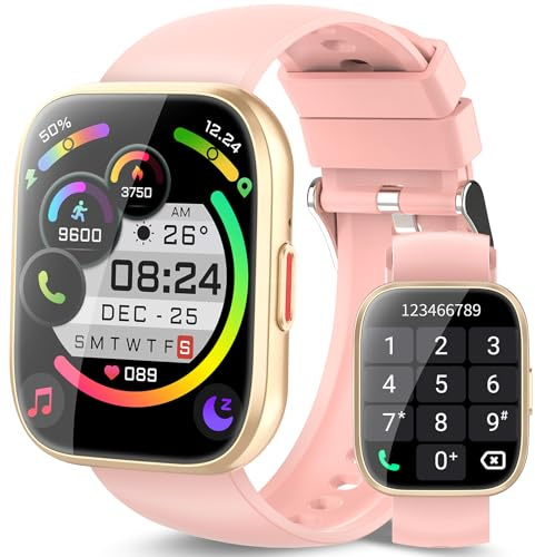aycy Smartwatch Uomo Donna, 1,85'' Orologio Smartwatch con Effettua/Risposta Chiamate, 112 Modalità Sportive Fitness Tracker con Sonno/Cardiofrequenzimetro, IP68 Smart Watch per Android iOS, Rosa
