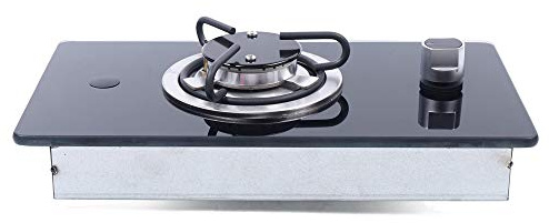 Gaskocher Mit 1 Brenner 36.5 * 20 * 7cm Gehärtetes Glas Gaskochfeld Gasherd Für Erdgas Moderne Wohnmobil Gasherde Für Outdoor Camping, Picknick, Wandern(schwarzes Glas)