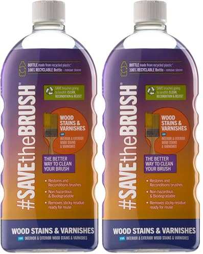 Bartoline Save the Brush Wood Stains & Varnish 1L – Eco-Friendly White Spirit Alternative – Cleans Brushes Used with Varnish & Stain (Pack of 2)