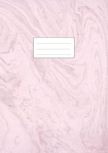Notizheft DIN A4: 110 Seiten liniert ohne Rand | Lineatur 21 Notizbuch gebunden | Ideal als Journal, Tagebuch, Schulheft, Collegeblock, Heft für Notizen | Glanz Softcover Rosa Marmor