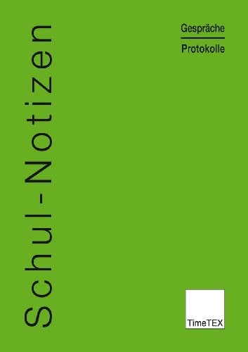 TimeTEX Schul-Notizen - Gespräche - Protokolle - A5 - Heft - Grün - 10779 - Schulnotizen