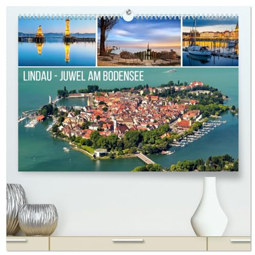 Lindau - Juwel am Bodensee (hochwertiger Premium Wandkalender 2025 DIN A2 quer), Kunstdruck in Hochglanz