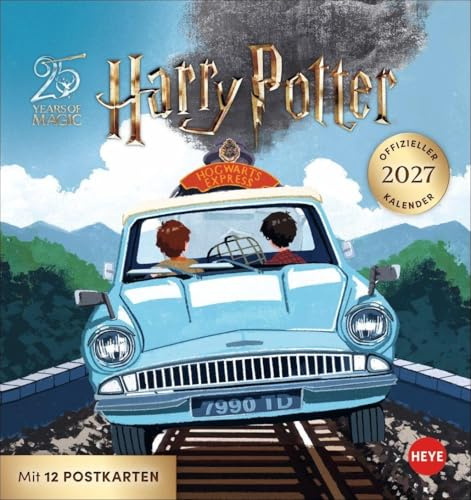 Harry Potter Postkartenkalender 2027: Magischer Monatskalender für alle Fans von Harry Potter, mit Illustrationen zu ikonischen Szenen der Filmreihe. Kalender zum Aufstellen oder Aufhängen