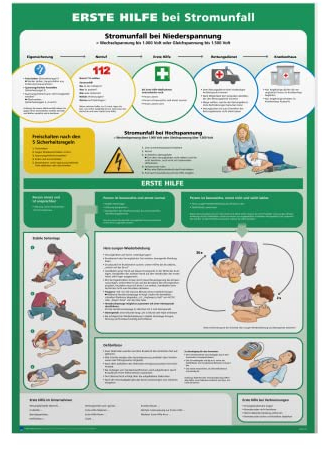 Poster Erste Hilfe bei Stromunfall: Für die Sicherheit in Ihrem Betrieb