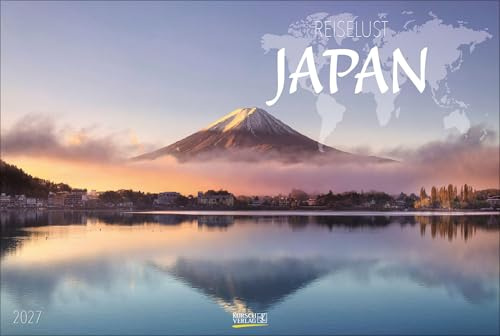 Reiselust Japan 2027: Großer Foto-Wandkalender mit Bildern von Japan. Edler schwarzer Hintergrund. PhotoArt Panorama Querformat: 58x39 cm.