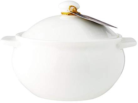 Wilmax WL-997021/1C Porzellan Auflaufform mit Griff, Weiss, 20.5cm Länge, 5cm Höhe, 650mL Kapazität